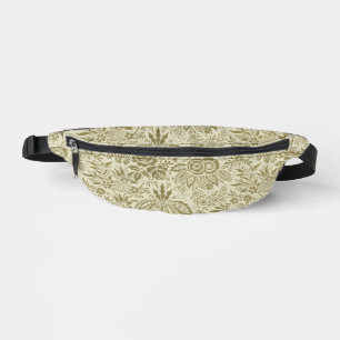 Sacs Banane Brocade Botanique Toile Florale Motif Vert Sauge