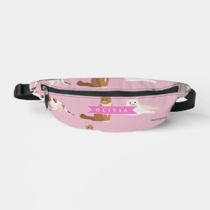 Sacs Banane Cadeau personnalisé à motif de chat rose mignon po