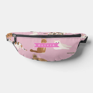 Sacs Banane Cadeau Personnalisé Motif de Chat Rose Mignon pour