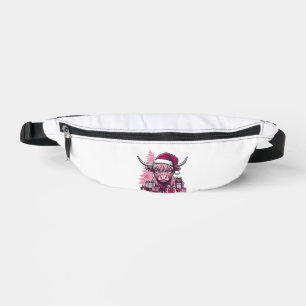 Sacs Banane Cadeaux de Noël de vache des Highlands rose Art vi