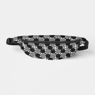 Sacs Banane Cercles monochromes : Abstrait noir blanc et gris,