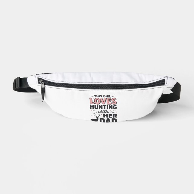 Sacs Banane Cette fille adore chasser avec son papa design vin (Recto)