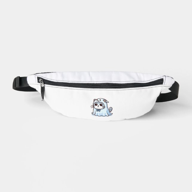 Sacs Banane Chat en costume fantôme pour Halloween (Recto)