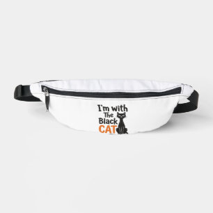 Sacs Banane Chat noir drôle gravure vintage Halloween Design
