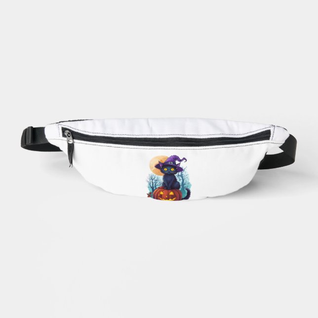 Sacs Banane Chat sorcier sur une citrouille (Recto)
