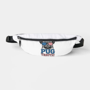 Sacs Banane Chemise de conception de pug patriotique gravure v