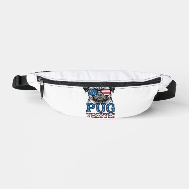 Sacs Banane Chemise de conception de pug patriotique gravure v (Recto)