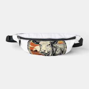 Sacs Banane Chemise de papa vache gravée vintage graphique de