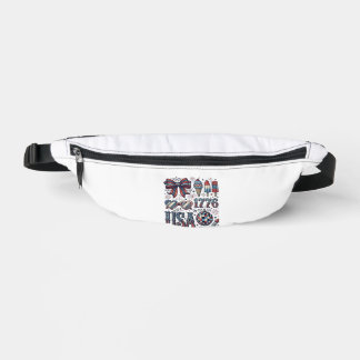 Sacs Banane Chemise d'été patriotique vintage USA 1776 Design_