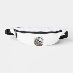 Sacs Banane Chemise vectorielle de conception florale de cheva