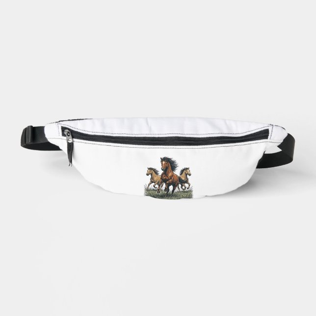 Sacs Banane Chemise vectorielle occidentale de chevaux sauvage (Recto)