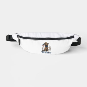 Sacs Banane Chemise Vintage Merica Cowboy Chien Drapeau Améric