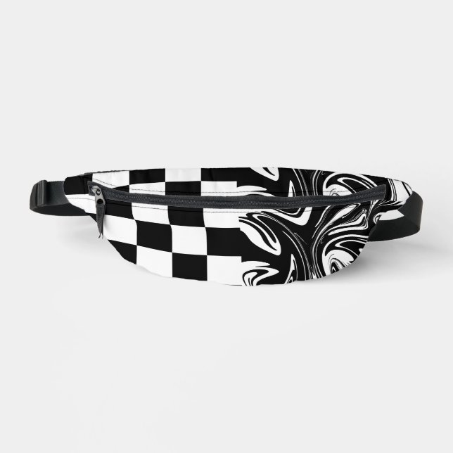 Sacs Banane Chèques et tourbillons - Noir et Blanc (Recto)