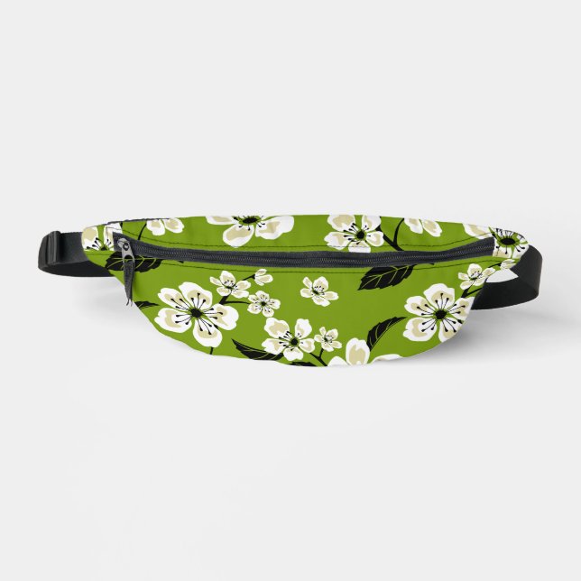 SACS BANANE CHERRY BLOSSOM - MOTIF SAKURA À MATCHA GREEN (Recto)