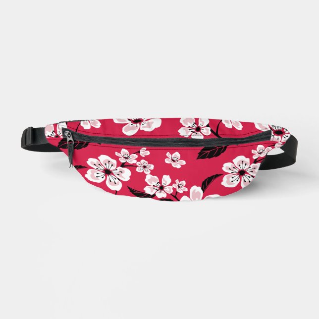 SACS BANANE CHERRY BLOSSOM - MOTIF SAKURA EN ROUGE (Recto)