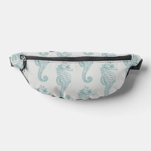 Sacs Banane Chevaux de mer tropicaux, Motif hippocampe - gris 