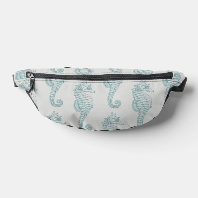 Sacs Banane Chevaux de mer tropicaux, Motif hippocampe - gris  (Poser)