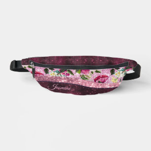 Sacs Banane Chic floral Bourgogne rose violet parties scintill