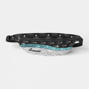 Sacs Banane Chic girly faux parties scintillant argent noir tu