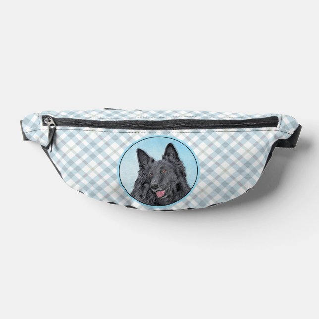 Sacs Banane Chien de peinture noir de mouton belge Groenendael (Poser)