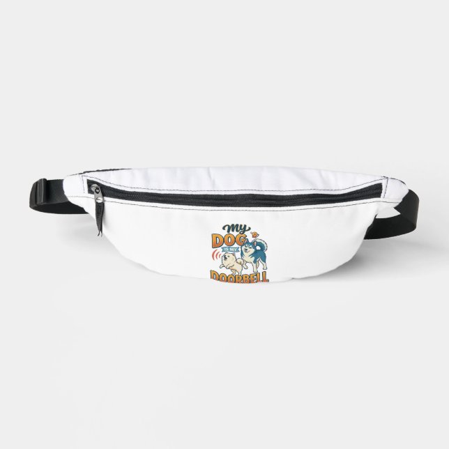 Sacs Banane Chien Est Sonnette Aboie Blanc Bleu_1 (Recto)