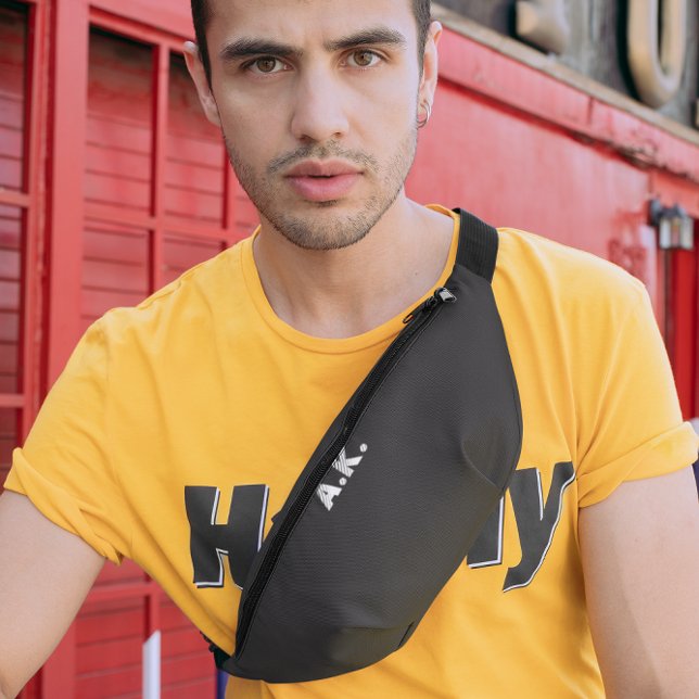 Sacs Banane Chocolat foncé Brown Monogramme moderne pack Fanny (Créateur téléchargé)