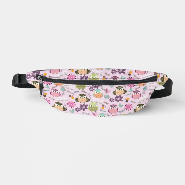 Sacs Banane Chouette mignonne rose (Recto)