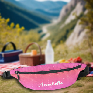 Sacs Banane Ciel céleste étincelant nuit étoilée rose
