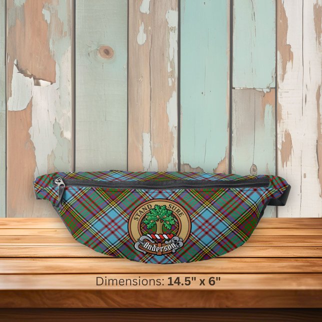 Sacs Banane Clan Anderson Crest sur Tartan (Créateur téléchargé)