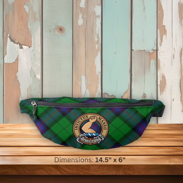 Sacs Banane Clan Armstrong Crest sur Tartan (Créateur téléchargé)
