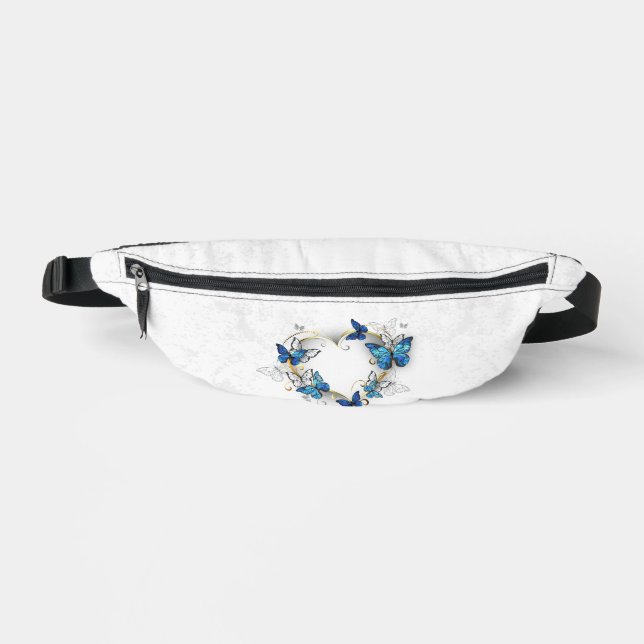 Sacs Banane Coeur bijoux avec papillons Morpho (Recto)