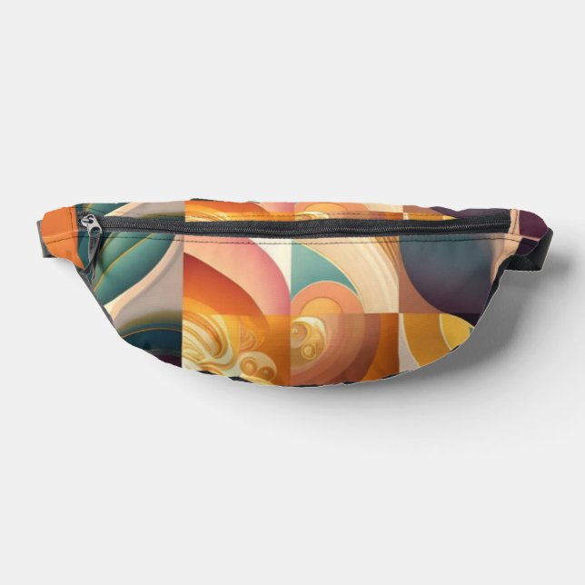 Sacs Banane Collection de Carrés Abstraits rétro moderne (Poser)