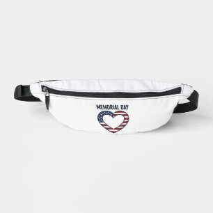 Sacs Banane Conception de chemise de jour du souvenir cœur hon
