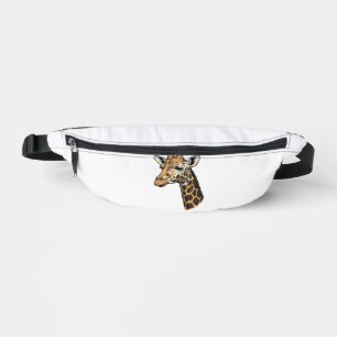 Sacs Banane Conception de chemise de portrait de girafe gravur