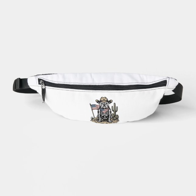 Sacs Banane Conception de chemise patriotique de chien squelet (Recto)