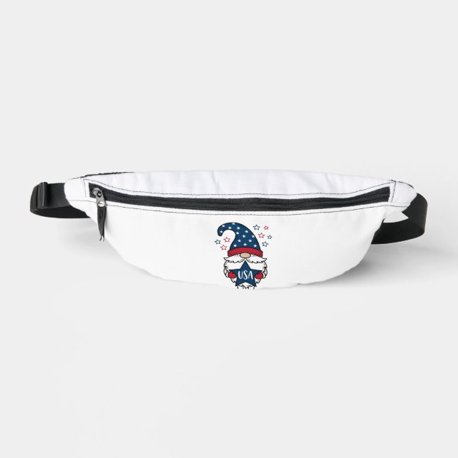 Sacs Banane Conception de chemise vectorielle Gnome USA patrio (Recto)