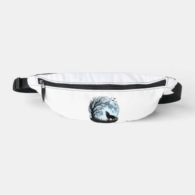 Sacs Banane Conception de silhouette d'arbre de lune hurleur d (Recto)