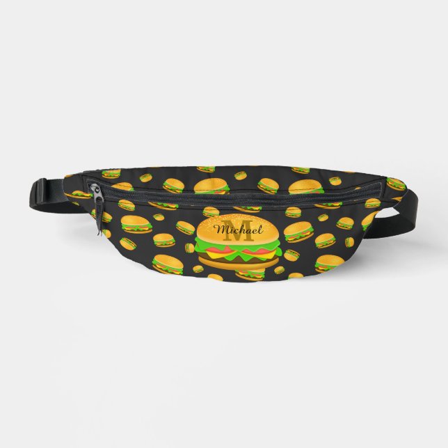 Sacs Banane Cool et fun yummy burger motif personnalisé Monogr (Recto)