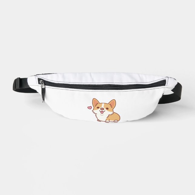 Sacs Banane Corgi Chien mignon et souriant (Recto)