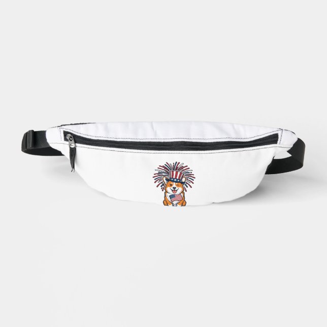 Sacs Banane Corgi patriote feux d'artifice Chien Conception ve (Recto)