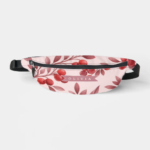 Sacs Banane Cottage Botanique Personnalisé aux Baies Rouges d'