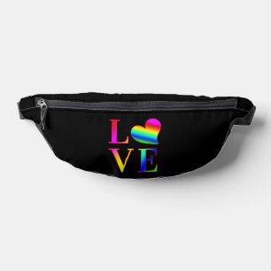 SACS BANANE COULEUR AMOUREUSE TYPOGRAPHIE ARC-EN-CIEL CŒUR