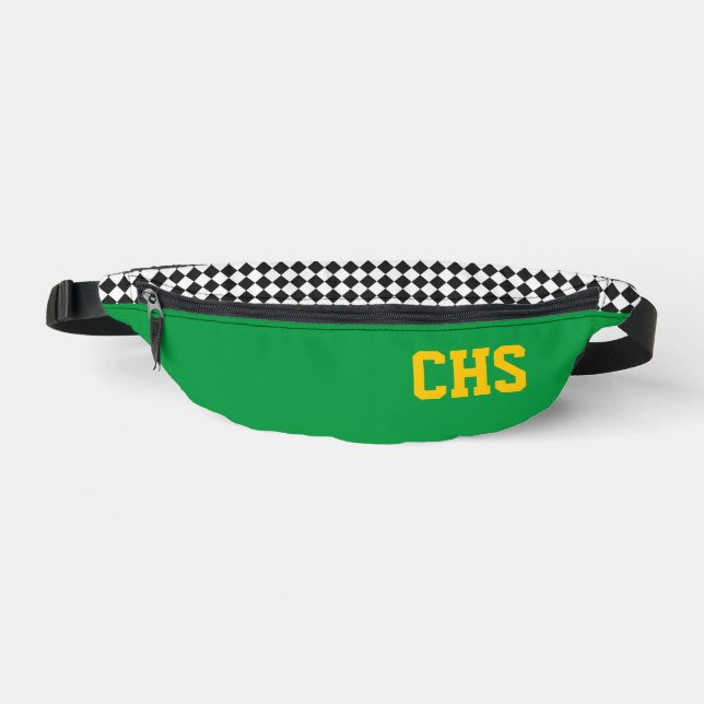Sacs Banane Couleurs de l'école INITIALES Checkerboard Team Fu (Recto)