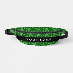 Sacs Banane Couronne de Noël, verte, Votre nom, Personnaliser