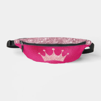Sacs Banane Couronne de princesse en paillettes roses glamour