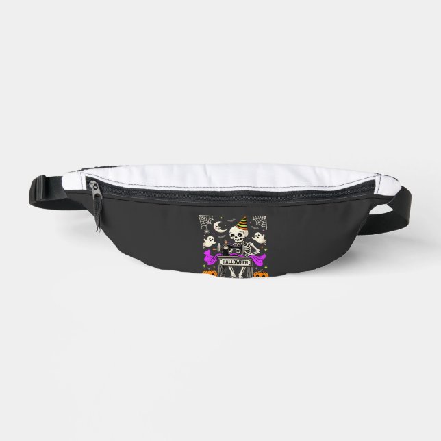 Sacs Banane Couture de squelette d'Halloween Fantôme Citrouill (Recto)