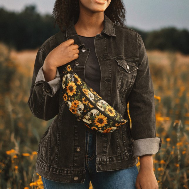 Sacs Banane Crânes et tournesols d'été Éffrayants (Créateur téléchargé)