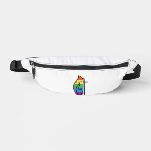Sacs Banane Croix de Flamme Arc-en-ciel Vintage Design Vectori