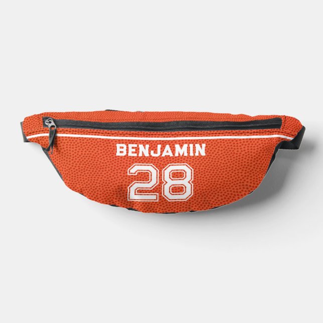 Sacs Banane Custom Basketball Textured Player Number Orange (Poser)