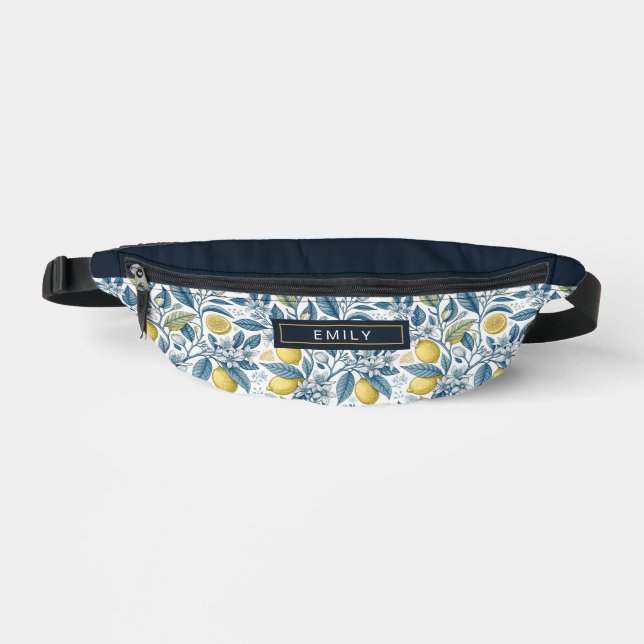 Sacs Banane Custom Elegant Mediterranean Lemon Botanical Navy (Recto)
